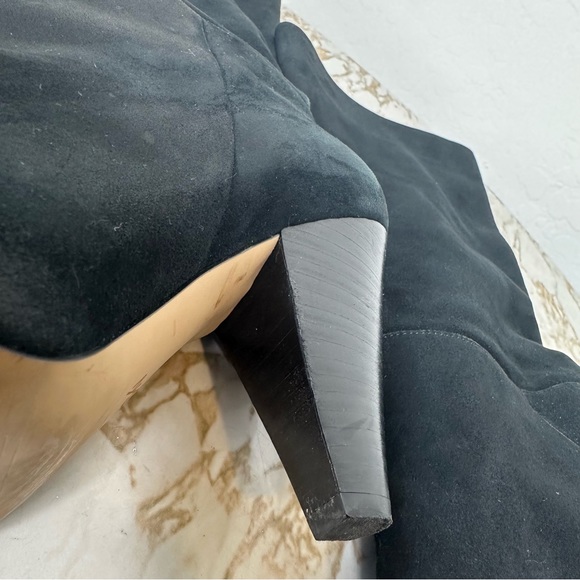 SOMETHING NAVY ‘PARKER’ BLACK SUEDE LEATHER TALL HEELED BOOTS SIZE 9.5 - Picture 6 of 9